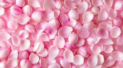 Obraz premium Pink petals scattered, background blurred, spring texture, design