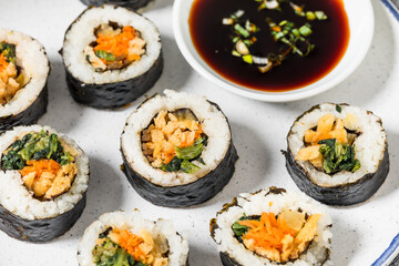 Healthy Korean Tofu Kimbap Roll
