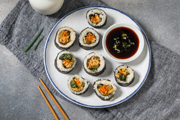 Healthy Korean Tofu Kimbap Roll