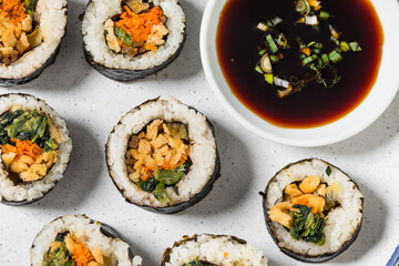 Healthy Korean Tofu Kimbap Roll