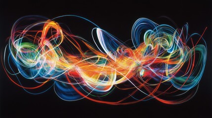 Fototapeta premium Abstract light trails swirling in motion