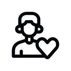 Obraz premium self love line icon. Clean and minimalist vector icon for websites, mobile apps, presentations, and logos. Fully scalable and customizable for any project.