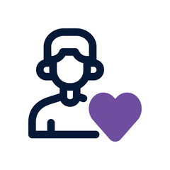 self love dual tone icon. Sleek and modern vector icon for websites, mobile apps, marketing materials, and corporate design. Fully scalable and ready to use.