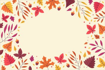 Vibrant autumn leaves frame a fall floral design with orange and yellow foliage
