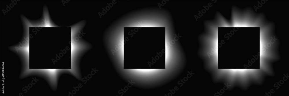 Poster set of square illuminate light frames