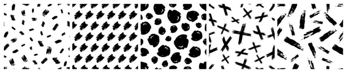 Set of seamless patterns with scribble smears