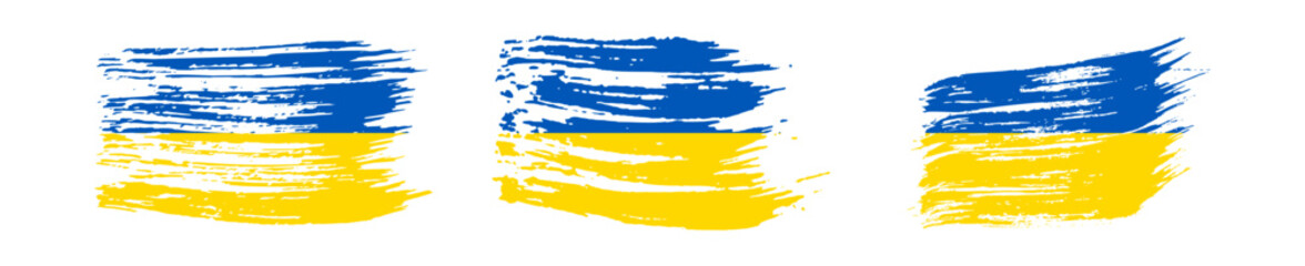 Set of Ukrainian national flags