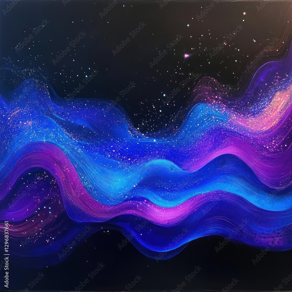 Poster abstract waves of vibrant colors. background of space dust and swirling colors. possible use graphic