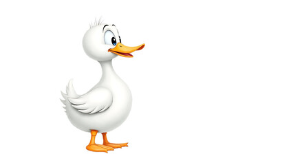Obraz premium Watercolor vector of a cartoon Duck animation, isolated on a white background, Duck animation 