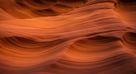 Abstract Sandstone Formation with Flowing Lines in Shades of Orange