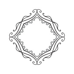 Elegant Frame with Flowing Curves and Artistic Details Inspired by Art Nouveau