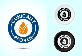 Clinically proven icon design illustration, Clinically tested label badge, Color black and white