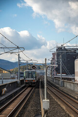 Naklejka premium a train station in Kyoto, Japan 
