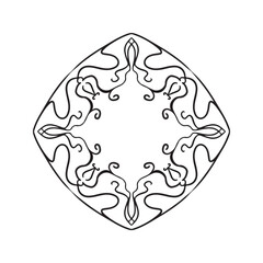 Elegant Frame with Flowing Curves and Artistic Details Inspired by Art Nouveau