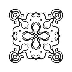 Elegant Frame with Flowing Curves and Artistic Details Inspired by Art Nouveau