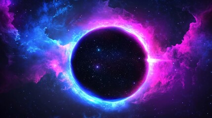 Obraz premium Cosmic Portal with Neon Lights and Virtual Reality Elements 