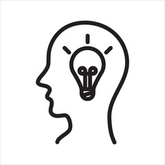 Idea smart simple line icon