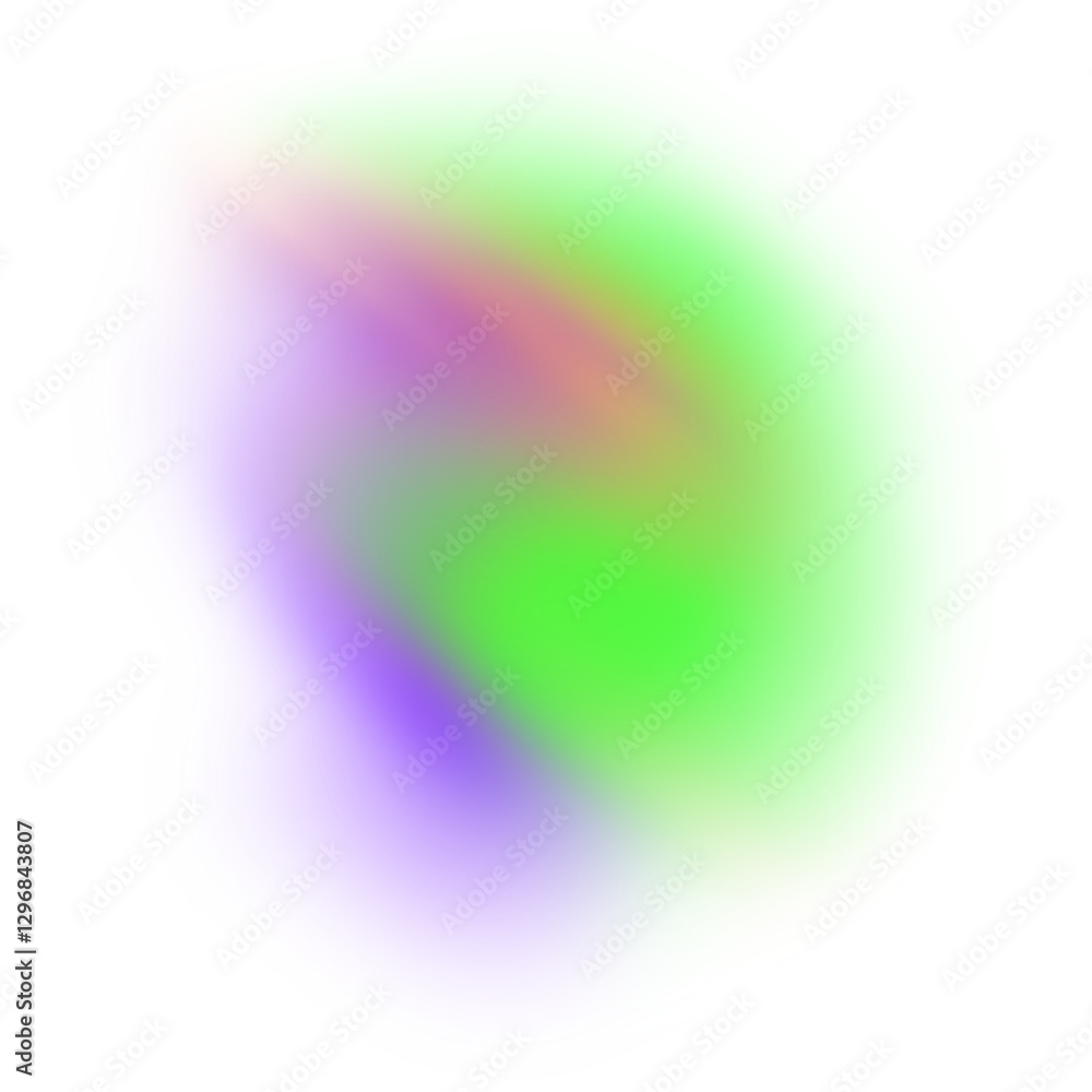 Aufkleber Gradient blurred fluid shape transparent background. Grainy gradient textured blob shapes. Abstract transparent gradient shape. Trendy colors purple orange and yellow modern shape