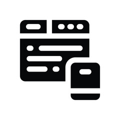 Obraz premium browser glyph icon. Strong and solid vector icon for websites, mobile interfaces, presentations, and visual branding. High quality and easy to edit.