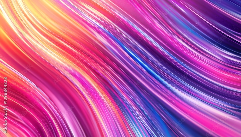 Poster vibrant abstract vector background with colorful curved lines and digital tech elements