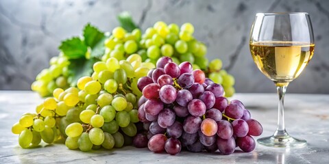 Still Life: Grapes and White Wine on Marble - Elegant Food Photography