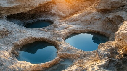 Unique Geological Features at Dusk with Tranquil Vistas