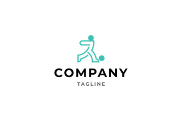 Fototapeta premium football design logo with simple flat design style
