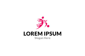 football logo with fast effect in flat design style
