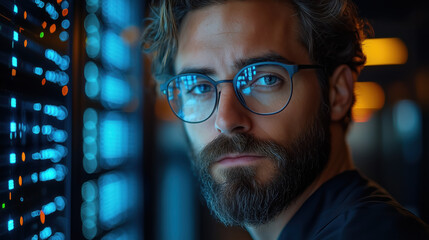 Portrait of an IT specialist in a data center