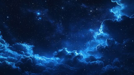 Obraz premium Starry night cloudscapes, cosmic night sky, ethereal beauty