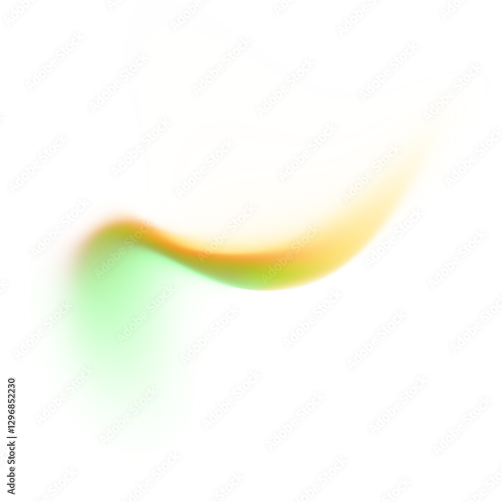 Poster Yellow green gradient fluid shape transparent background. Grainy gradient textured blob shapes. Abstract transparent gradient shape. Trendy colors modern shape