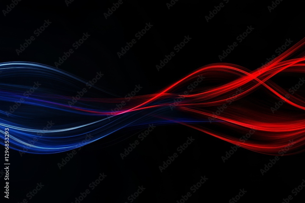 Aufkleber dynamic abstract background featuring light trails in red and blue on a dark backdrop
