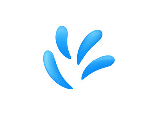 Abstract design with blue water droplets that convey fluidity, calm, and simplicity.