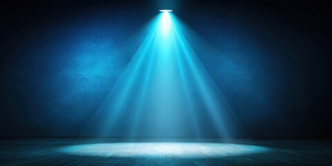 Soft blue spotlight shining through a dark room, darkness, decorative lighting,  darkness, decorative lighting,light