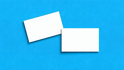 Modern business visiting card mock up template with front and back identity, stationery, label, branding, advertising, empty, mockup, for presentation on isolated sky-blue colour background