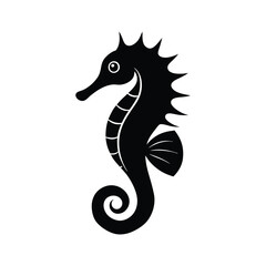  seahorse vector silhouette isolated on white