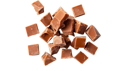 Fototapeta premium chocolate pieces isolated on white background