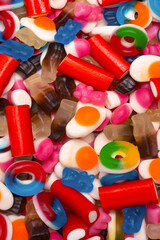 Tasty mix of jelly colorful candies.