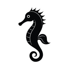  seahorse vector silhouette isolated on white
