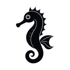  seahorse vector silhouette isolated on white