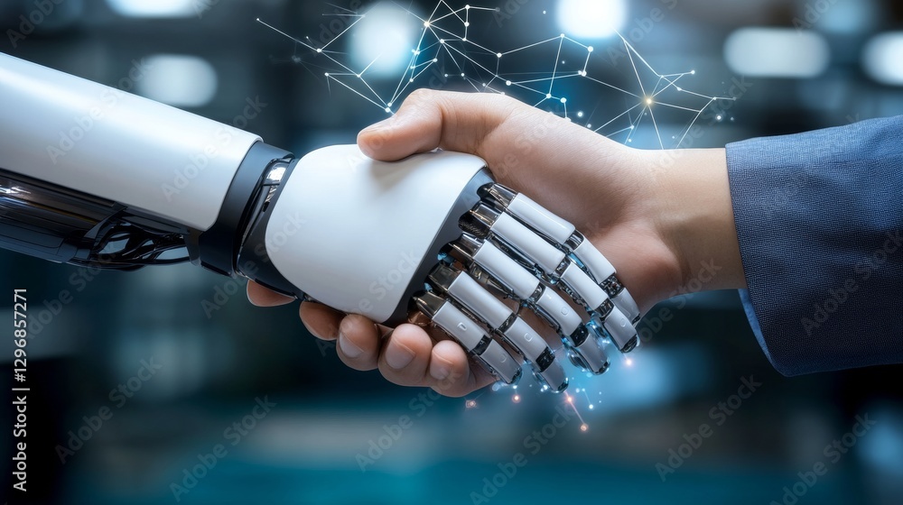 Aufkleber innovative robotics collaboration futuristic laboratory image high-tech environment close-up perspec