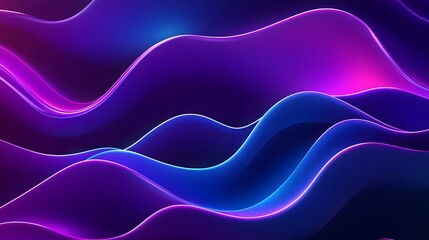 Abstract flowing purple and blue waves form a dynamic background