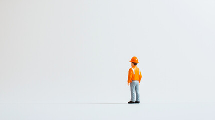 Miniature construction worker toy figure