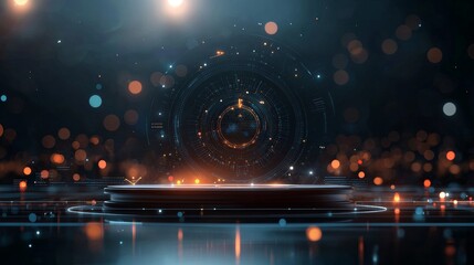 Dynamic digital interface showcase virtual space abstract visual content futuristic environment close-up viewpoint innovative technology visualization