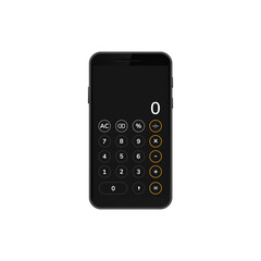 Obraz premium Digital calculator app on a phone screen showing numbers and basic function keys for calculation.