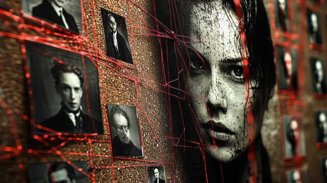 crime detective story intro, victims and threads of events