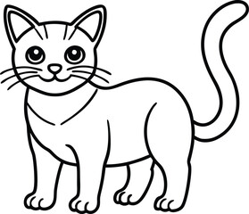 Line Art Coloring Page Home, Sun, and Palm Tree Silhouette Eps Vector On White Background.