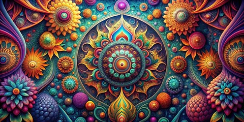 Surreal Dreamlike Wallpaper: Abstract Whimsical Patterns in Vibrant Hues