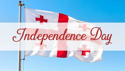 Flag of Georgia waving in the sky for Independence Day