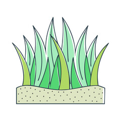 Stylized green grass with textured base, A stylized illustration of green grass with a textured base, perfect for outdoor, landscaping, or nature-themed designs.
